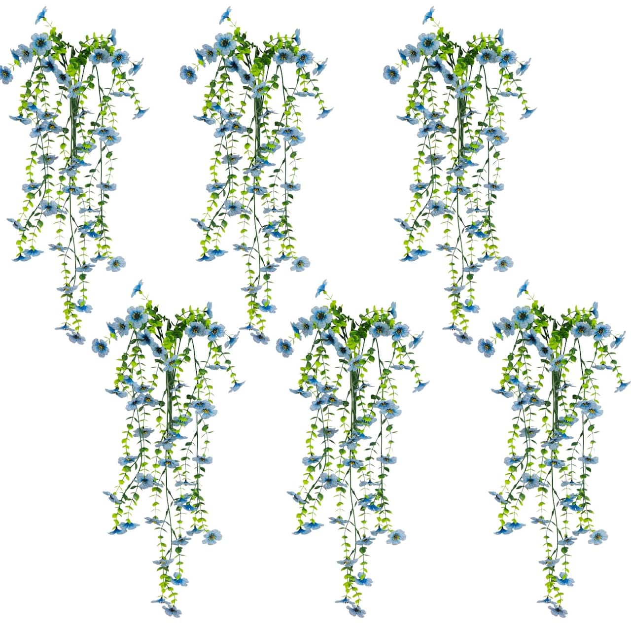 30" UV Resistant Artificial Daisy Hanging Bushes, 6ct.